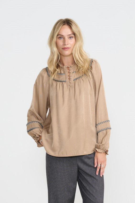 Hanks Blouse - Earth W/Grey