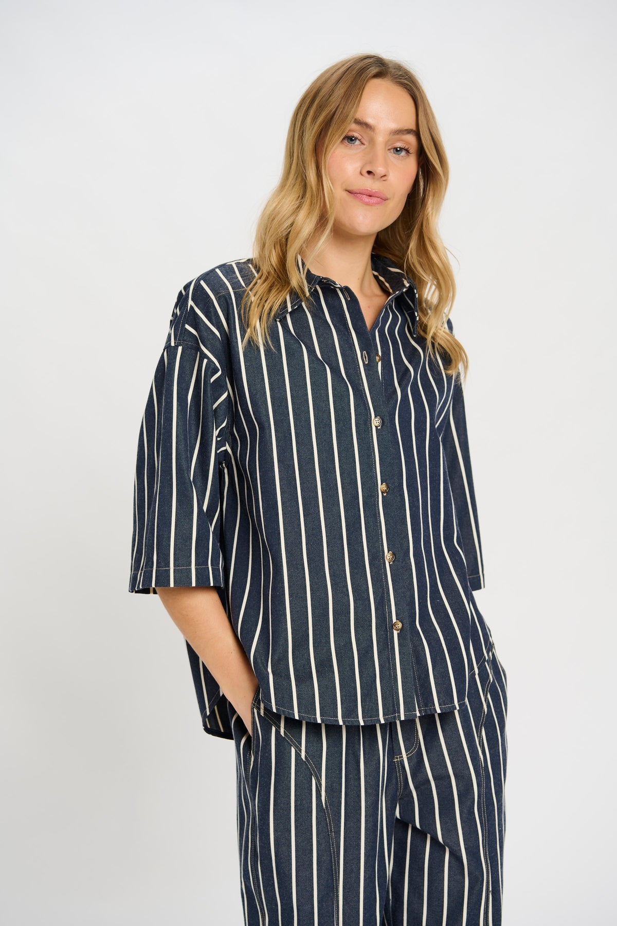 Milli Shirt - Blue/White Stripe Denim