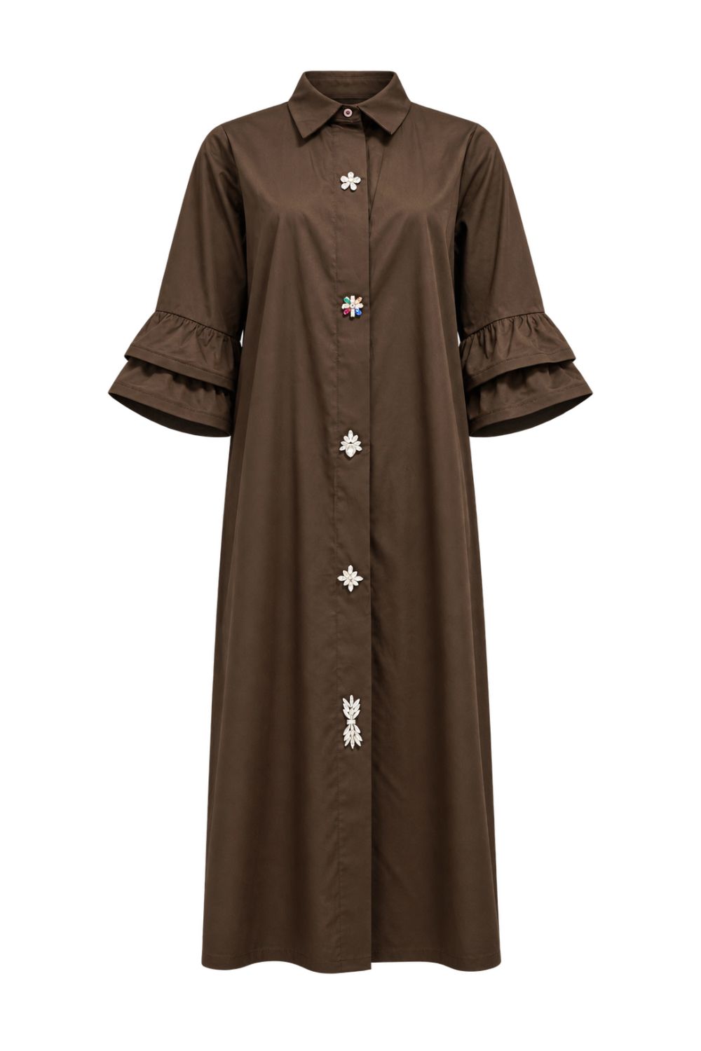 Costamani Amina Long Shirt Shirts Choco