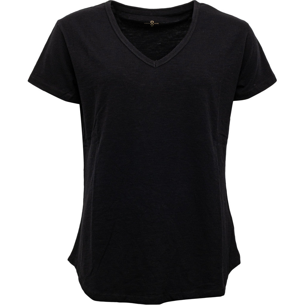 Costamani Basic S/S Tee V-neck T-shirts Black