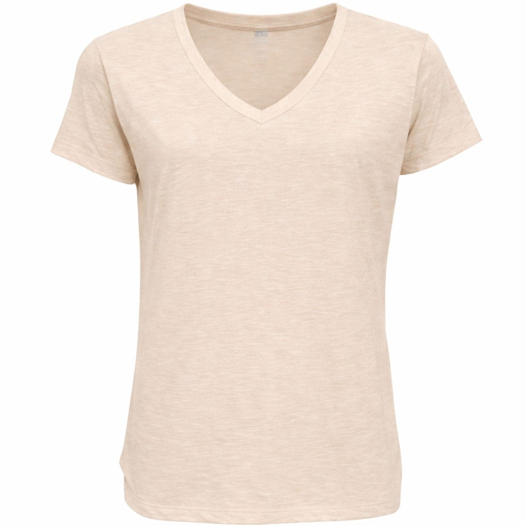 Costamani Basic S/S Tee V-neck T-shirts Sand