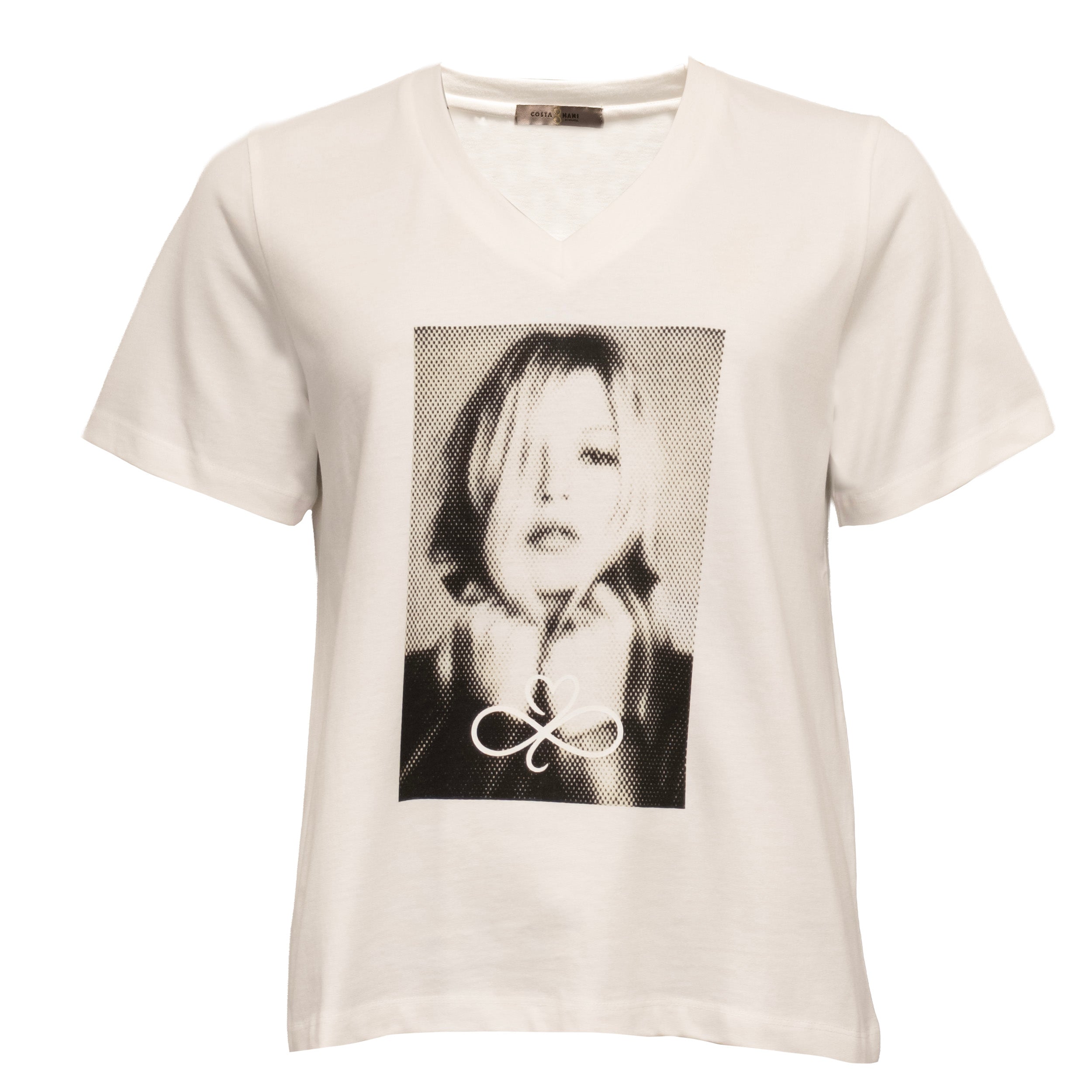 Costamani Face V Tee T-shirts White/black