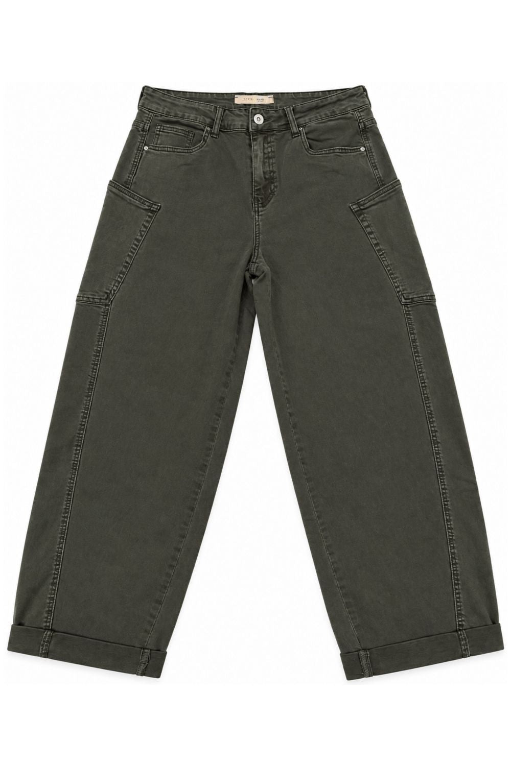 Costamani Freddy Solid Barrel Jeans Army