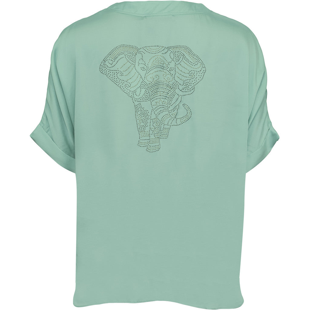 Costamani Mille ss Solid Blouse Blouse Aqua