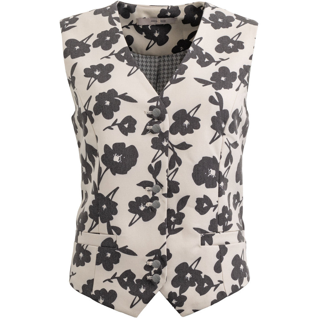 Costamani Monalisa Vest Kimonos/ Vest Grey Flower