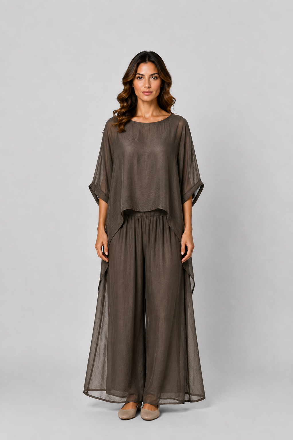 Costamani Silky bat Blouse Blouse Choco