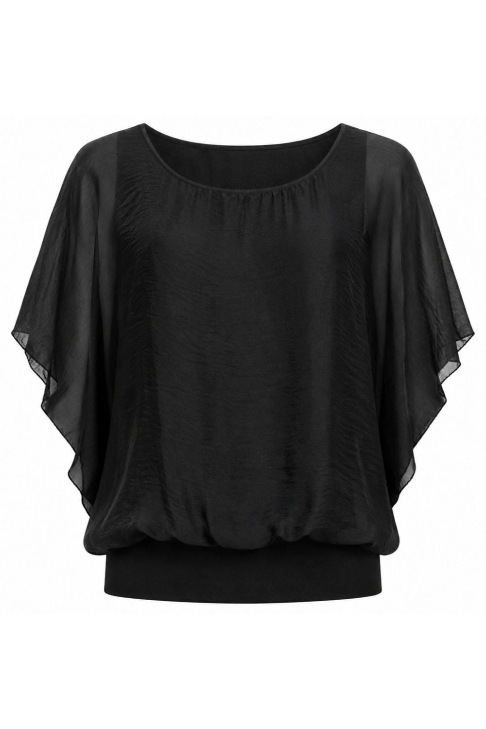 Costamani Silky ss Blouse Blouse Black
