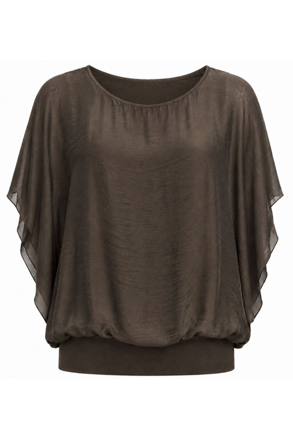 Costamani Silky ss Blouse Blouse Choco