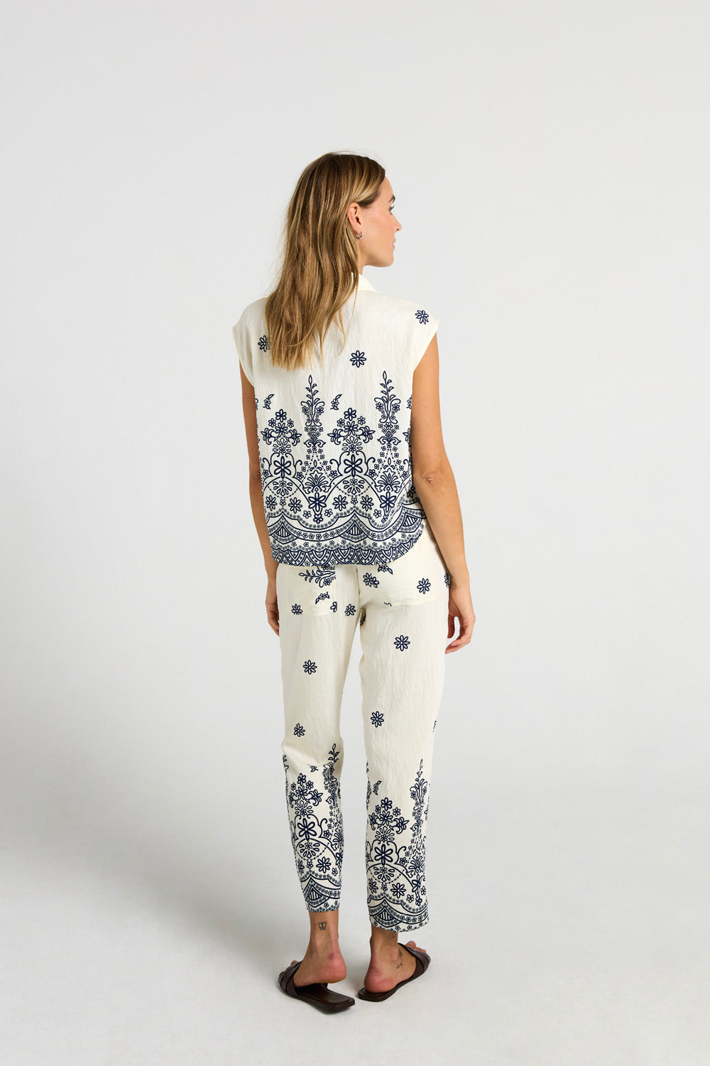 Costamani Wishi Pants Pants Sea Blue Flower