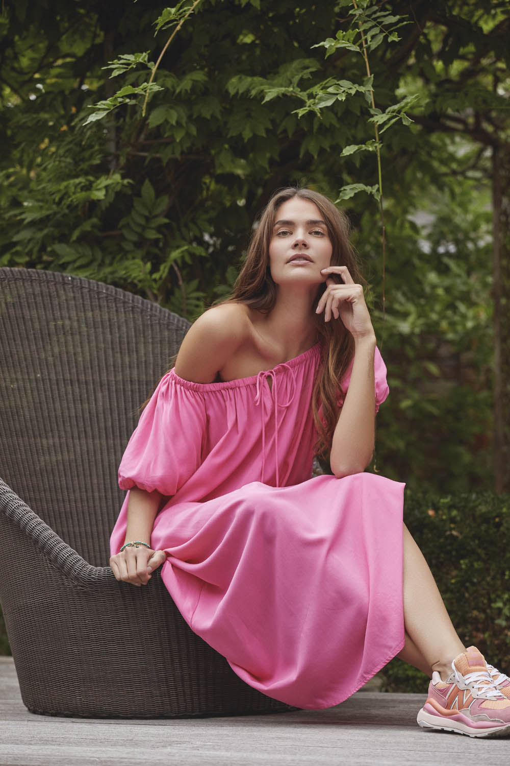 Baloo Off Shoulder Dress - Candy