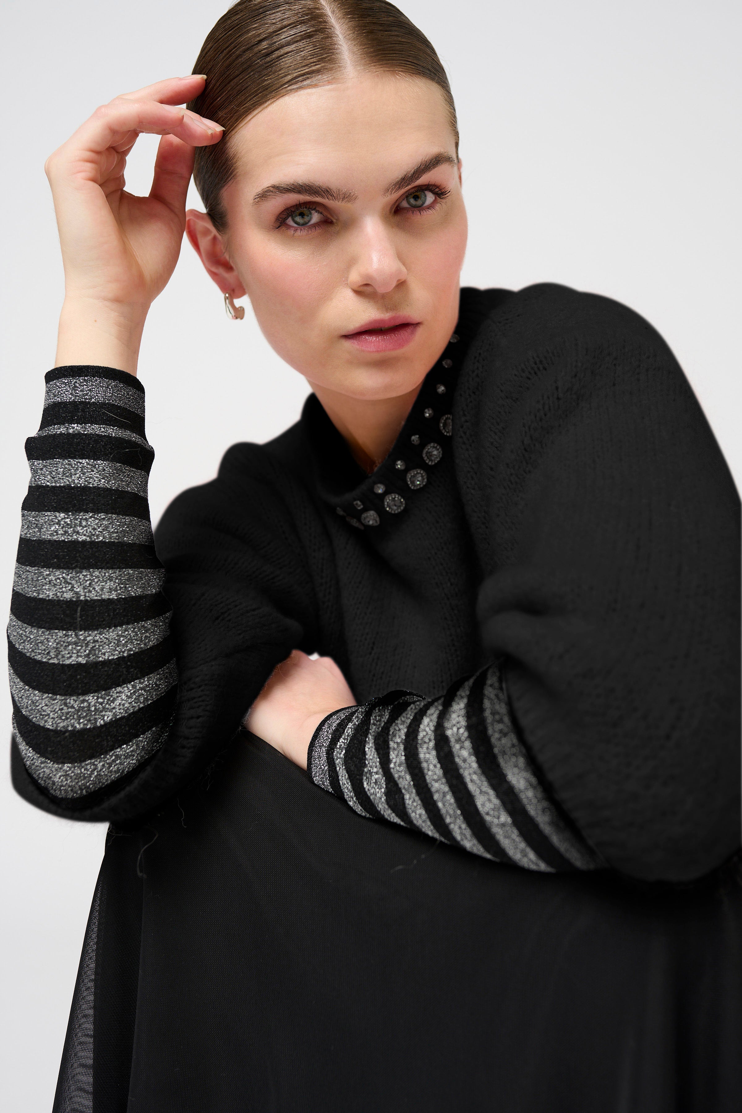 Agnes Blouse - Black/Silver