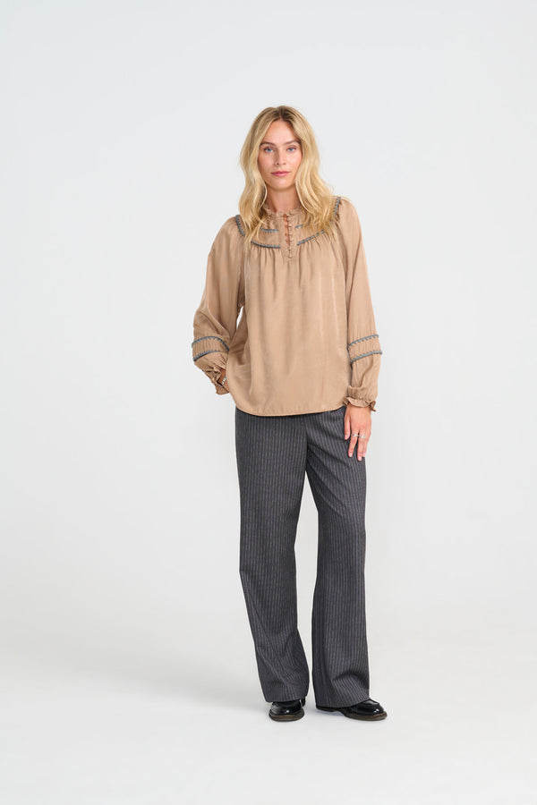 Hanks Blouse - Earth W/Grey