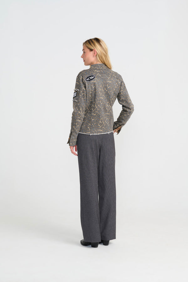 Foxy Leopard Jacket - Grey Leo