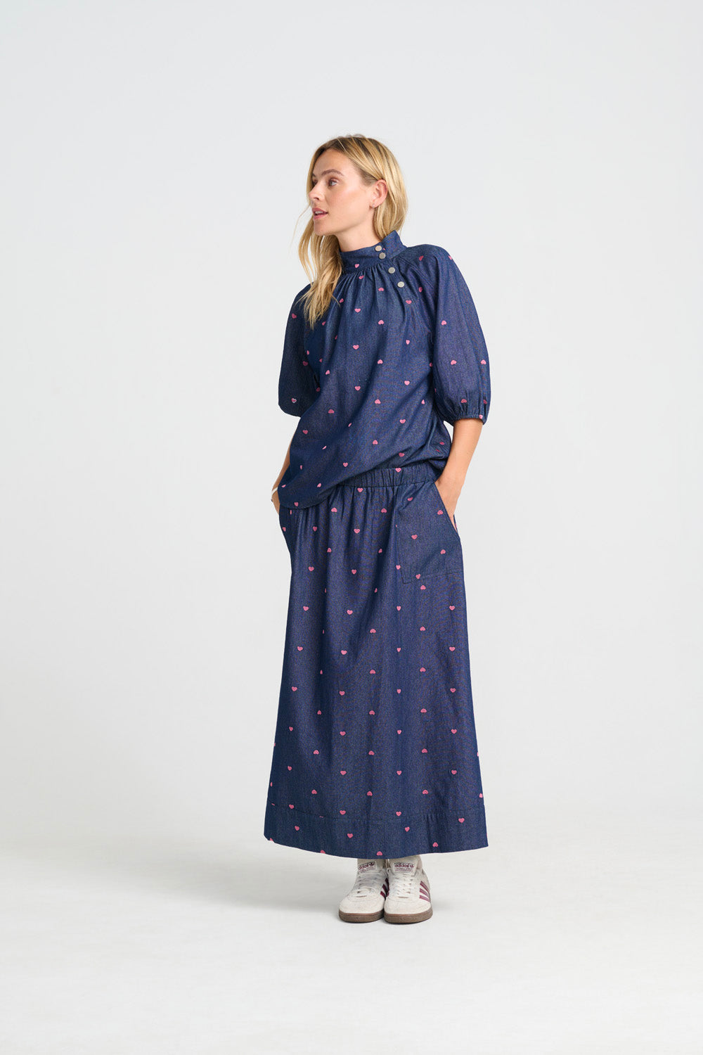 Tatum Skirt - Denim Heart