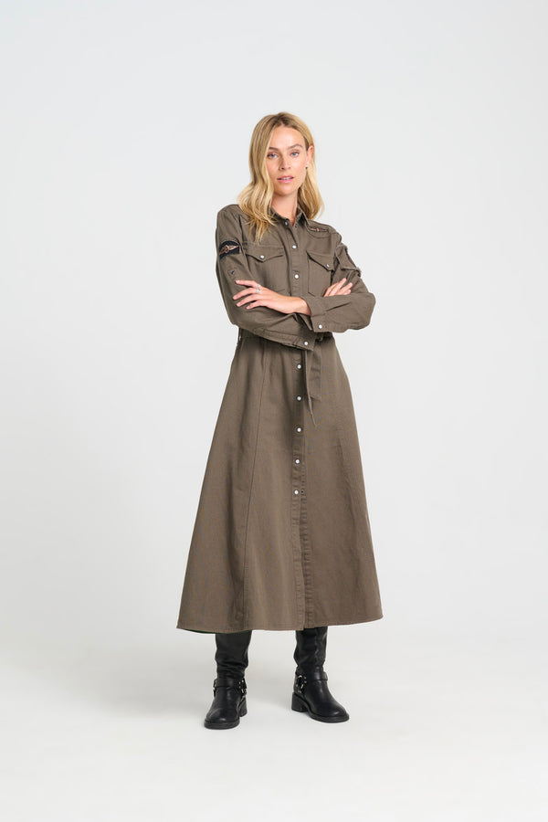 Foxy Long Dress - Army
