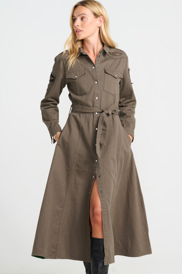 Foxy Long Dress - Army