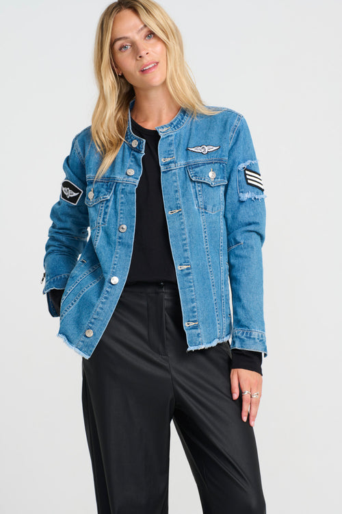 Foxy Denim Jacket - Blue Denim