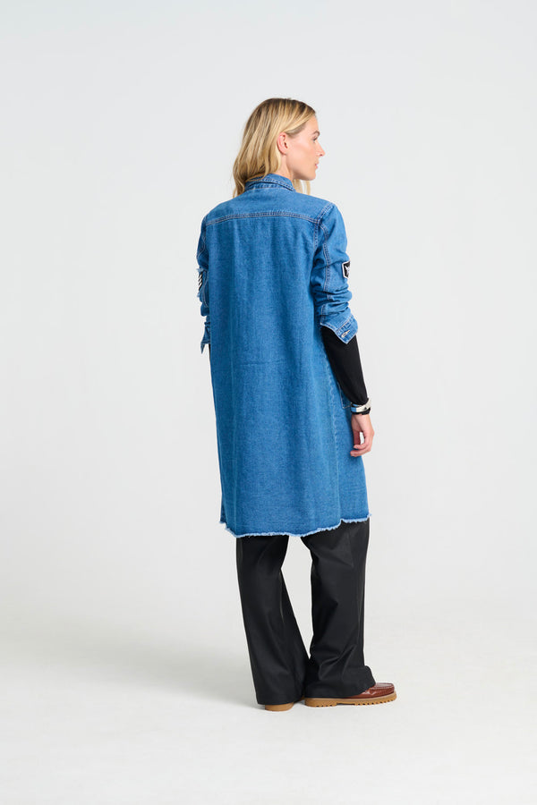 Foxy Long Jacket - Denim blue