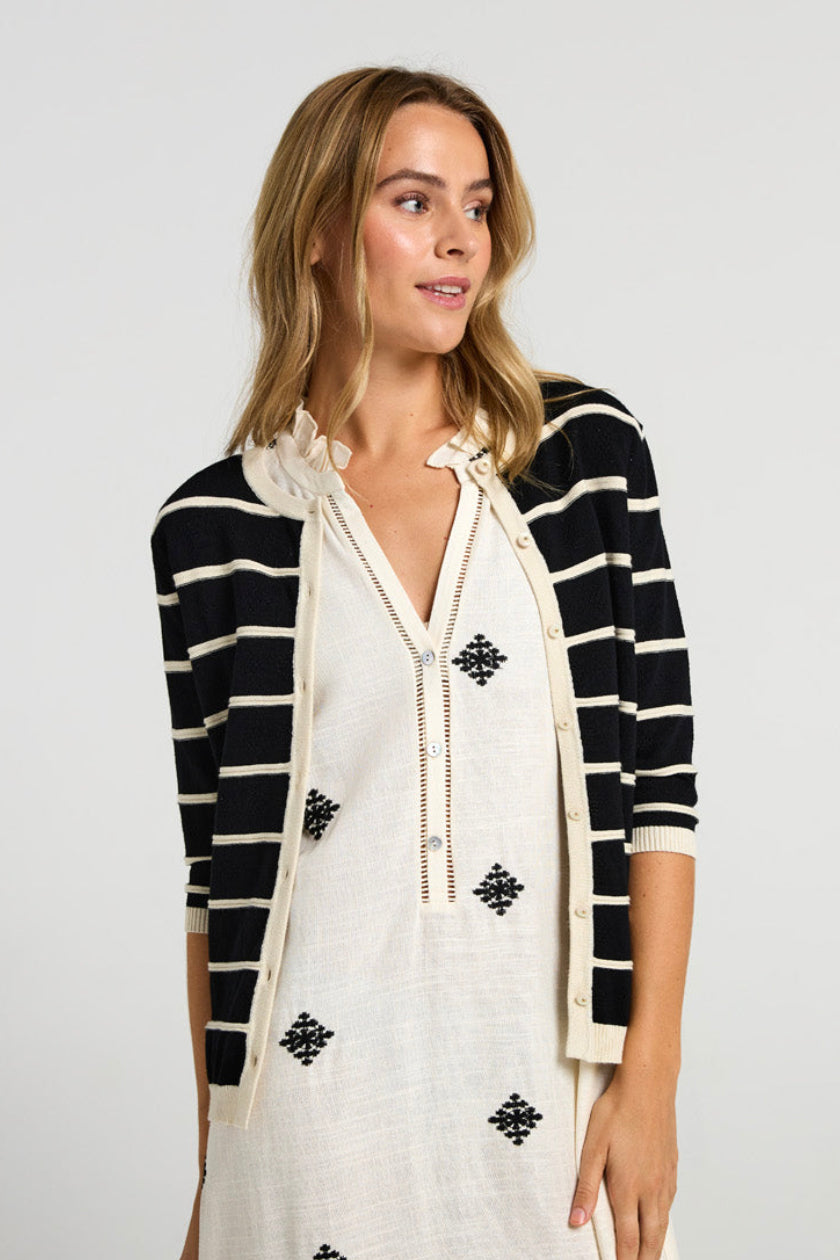Lilly Cardigan - Black/Whisper