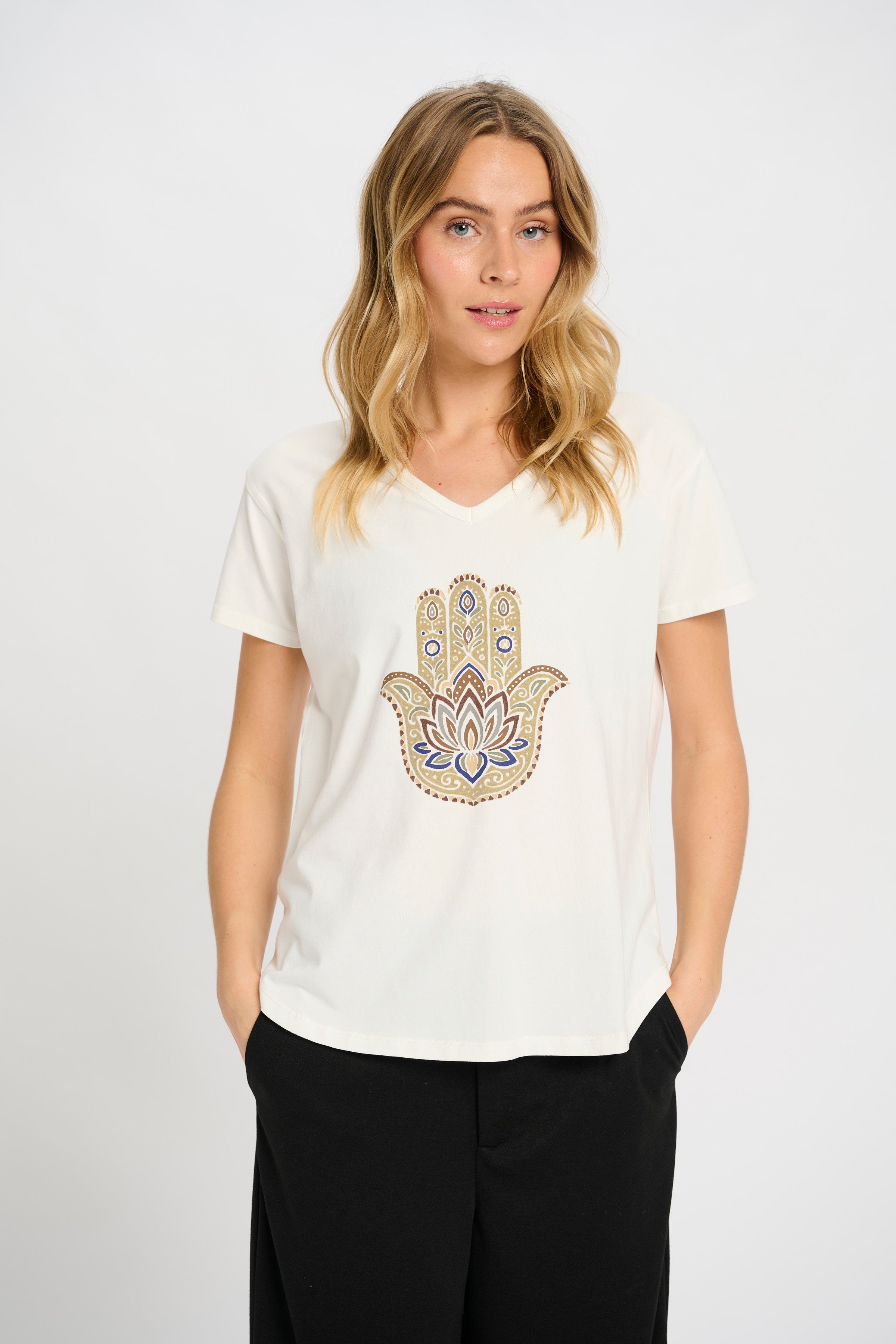 Hamsa Tee - White