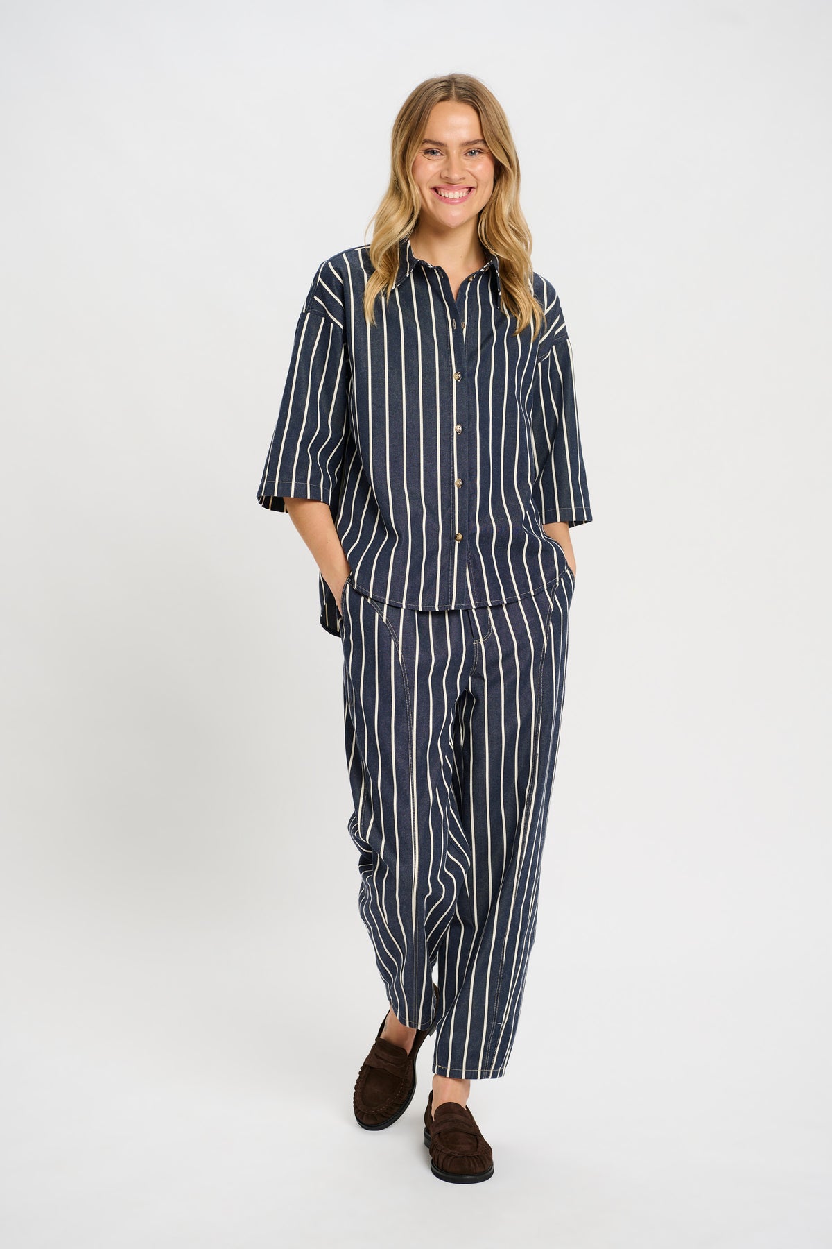 Milli Shirt - Blue/White Stripe Denim