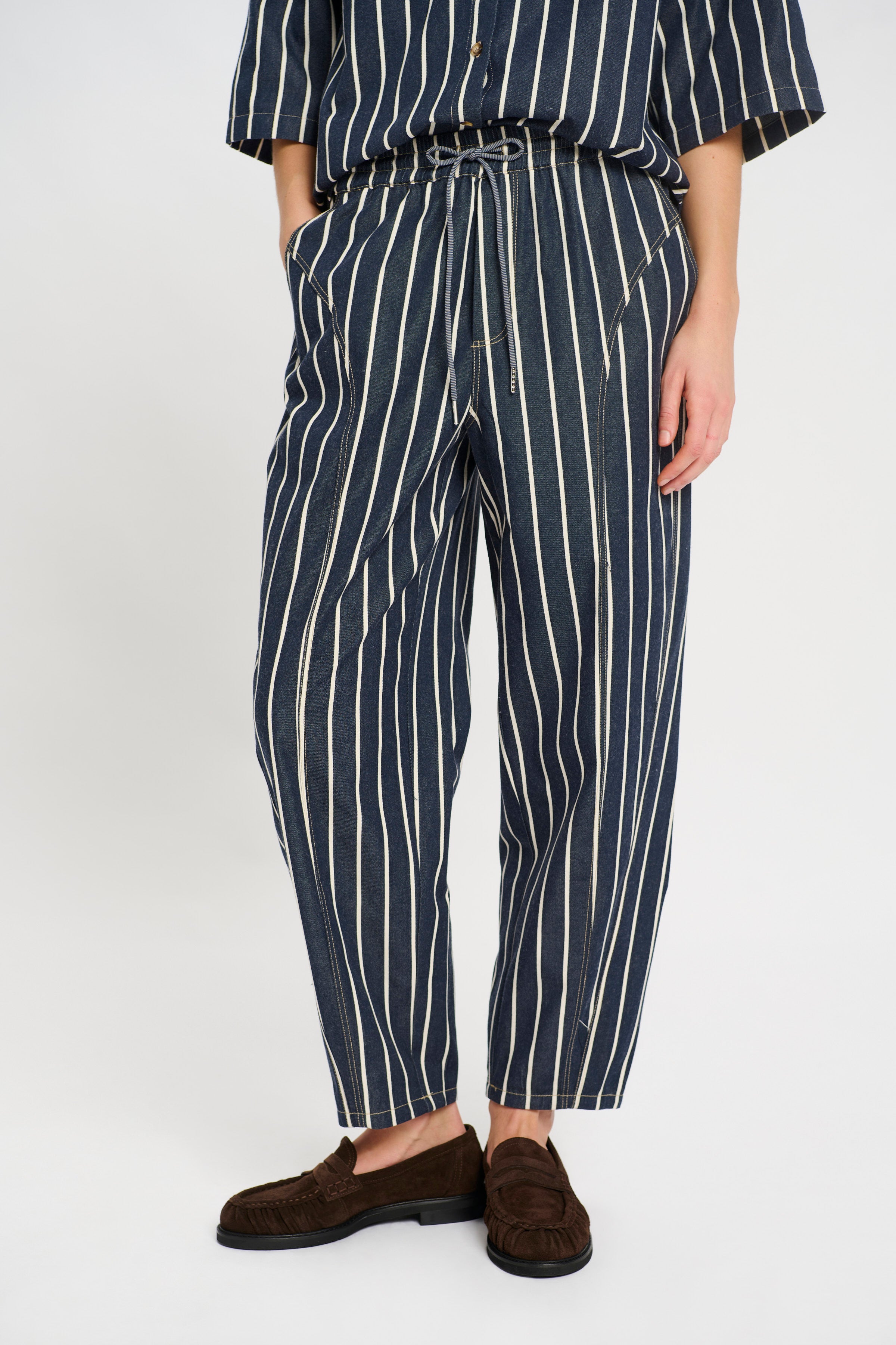 Milli Pants - Blue/White Stripe Denim