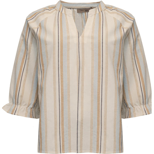 Addie Blouse - Blue/Sand Stripe