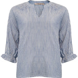 Addie Blouse - Blue/White Stripes