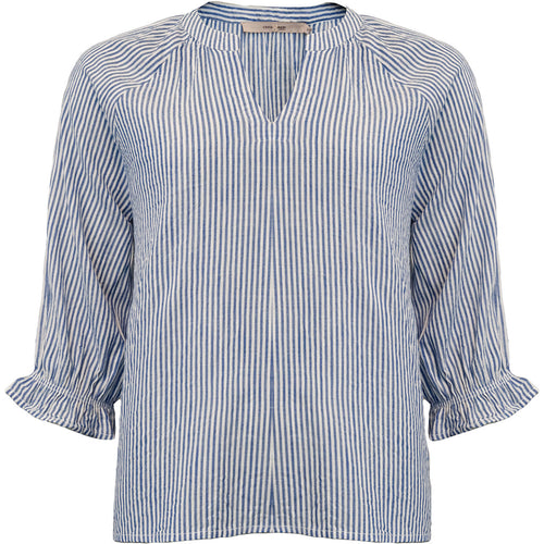 Addie Blouse - Blue/White Stripes