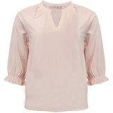 Addie Blouse - Pink/White Small Stripes