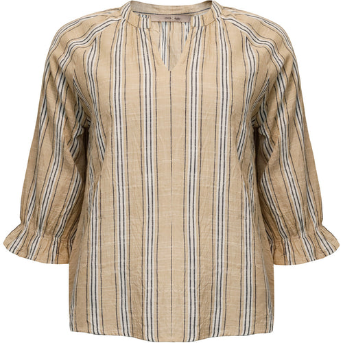 Addie Blouse - Sand/Blue/White Stripes