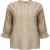 Addie Blouse - Sand/Blue/White Stripes