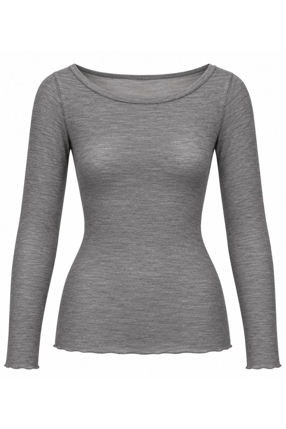 Costamani Allie Rib O Neck Blouse Grey