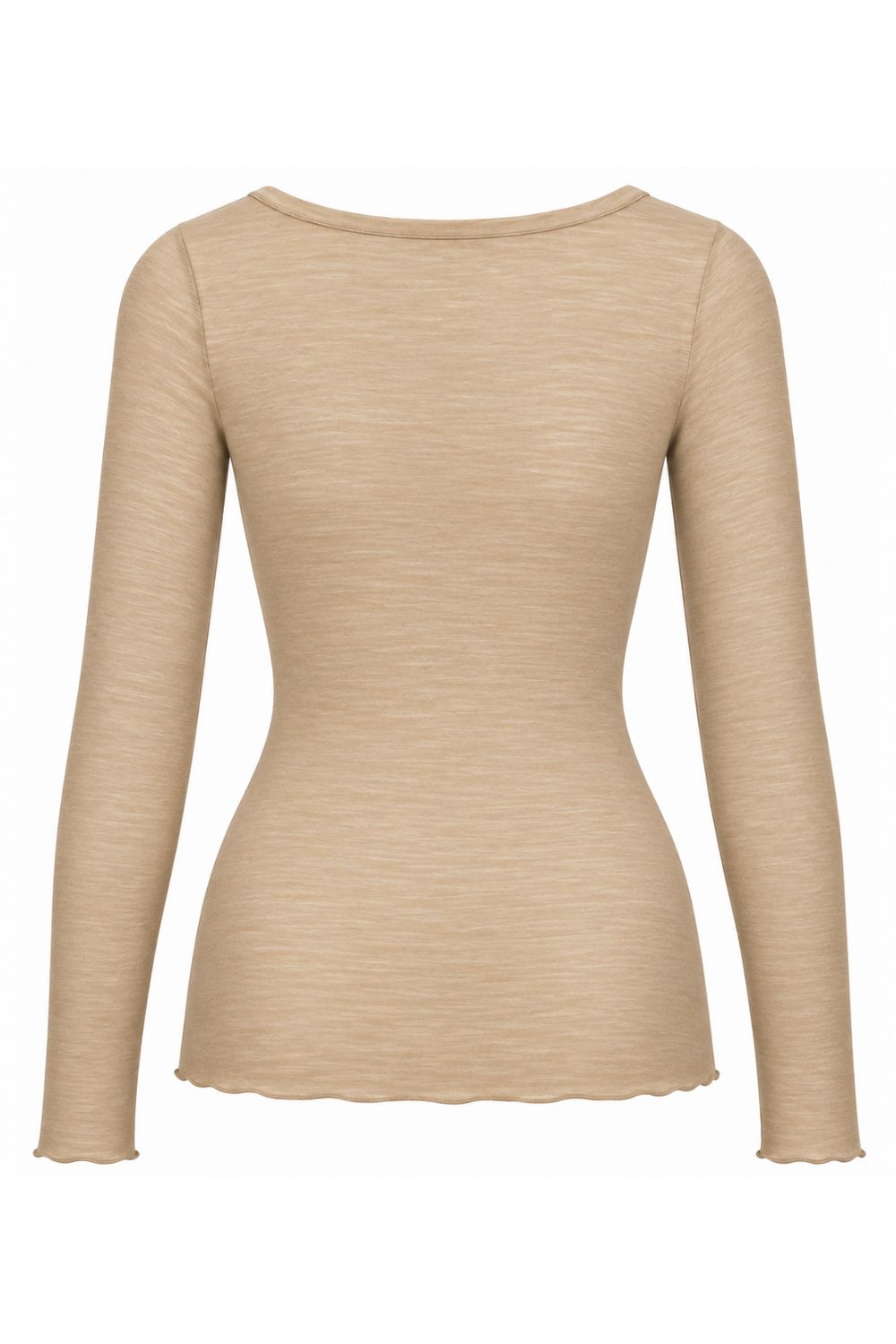 Costamani Allie Rib O Neck Blouse Sand