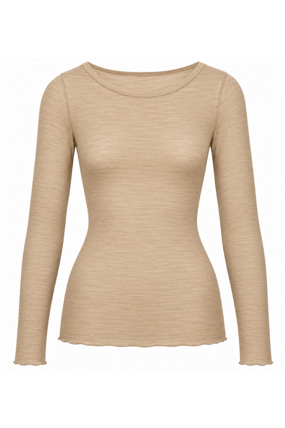 Costamani Allie Rib O Neck Blouse Sand