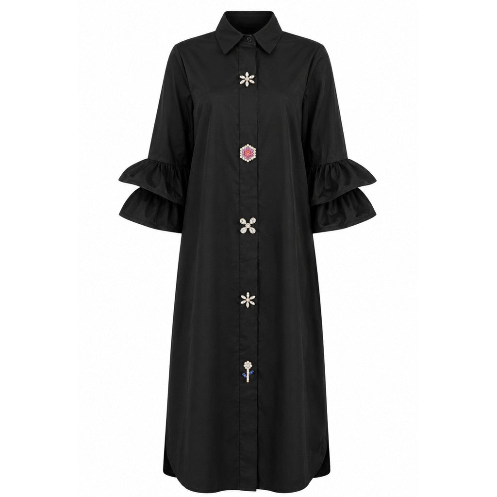 Costamani Amina Long Shirt Shirts Black