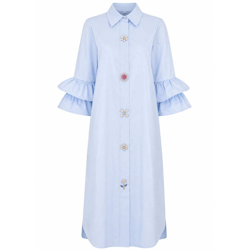 Costamani Amina Long Shirt Shirts Blue