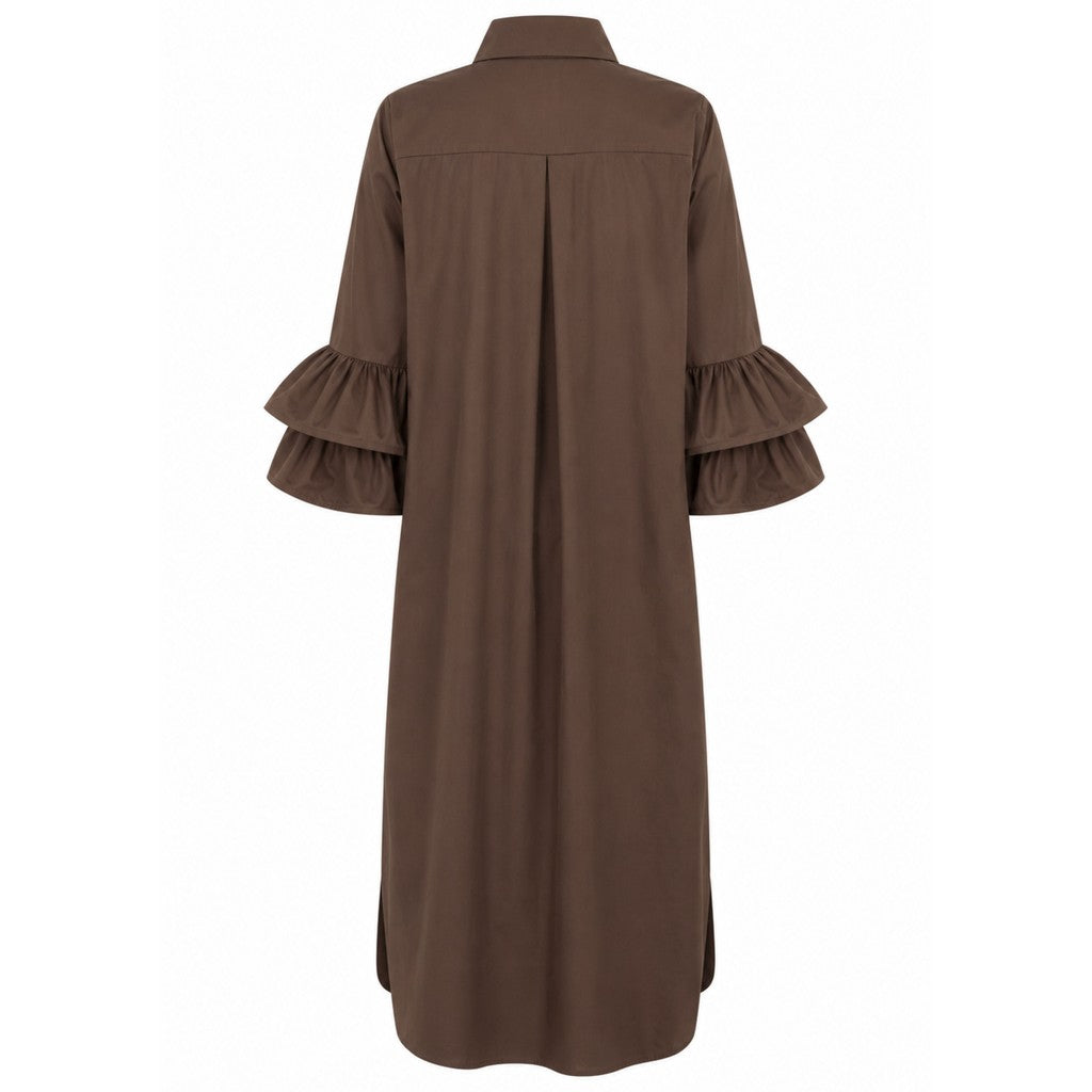 Costamani Amina Long Shirt Shirts Choco