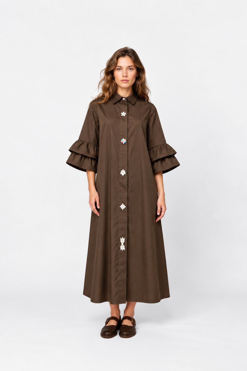 Costamani Amina Long Shirt Shirts Choco