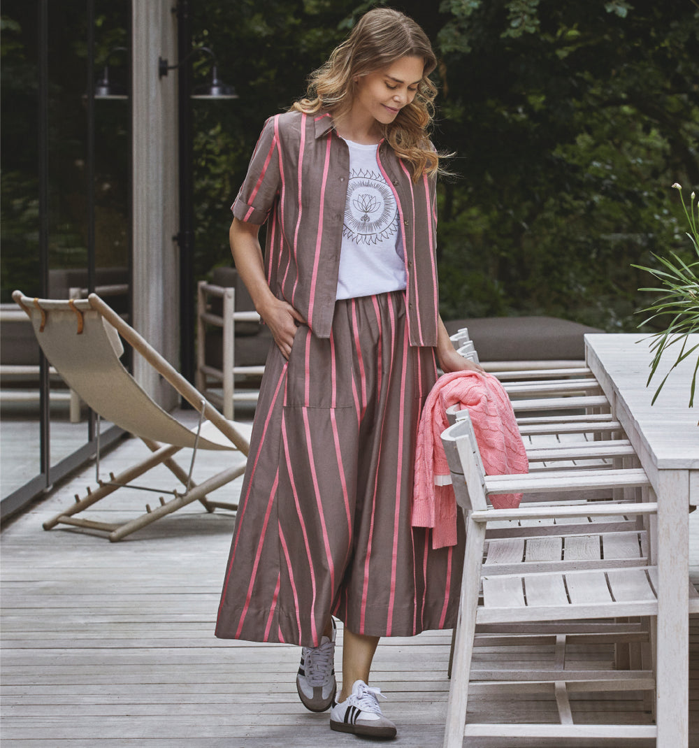 【HI FI FNK】(W) Teddy Striped Skirt 3.1 Phillip Lim Flannel Pleated Wrap Skirt W D-Ring