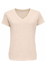 Basic S/S Tee V-neck - Sand