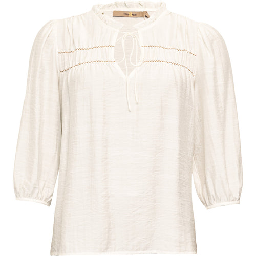 Barbel Blouse - Whisper White/Taupe