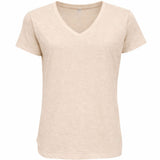 Basic S/S Tee V-neck - Sand