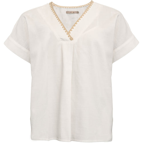 Beckie Blouse - White W/Sand