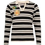 Costamani Bendtner Stripe Polo Blouse Black Stripe