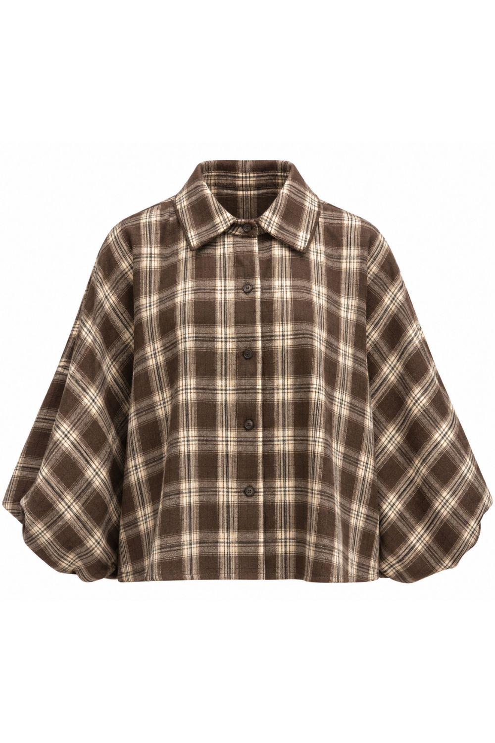 Costamani Check Balloon Shirt Shirts Brown check