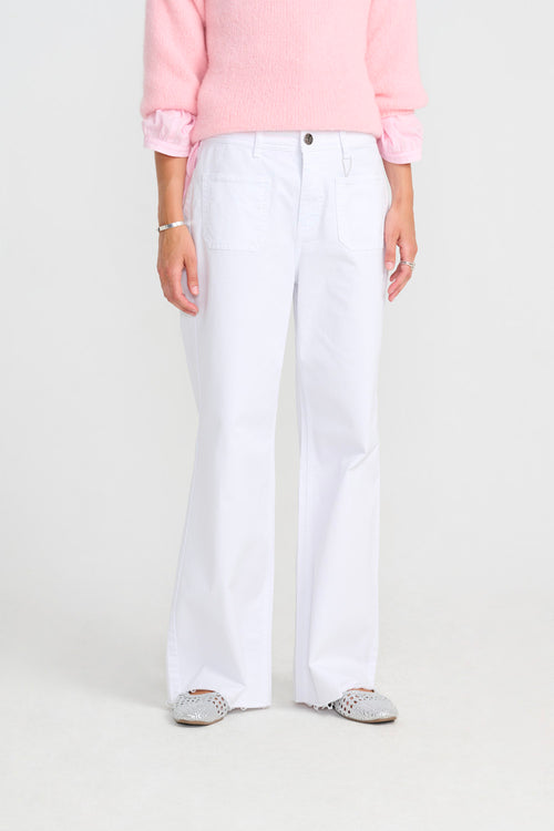 Coss Solid Pants - White