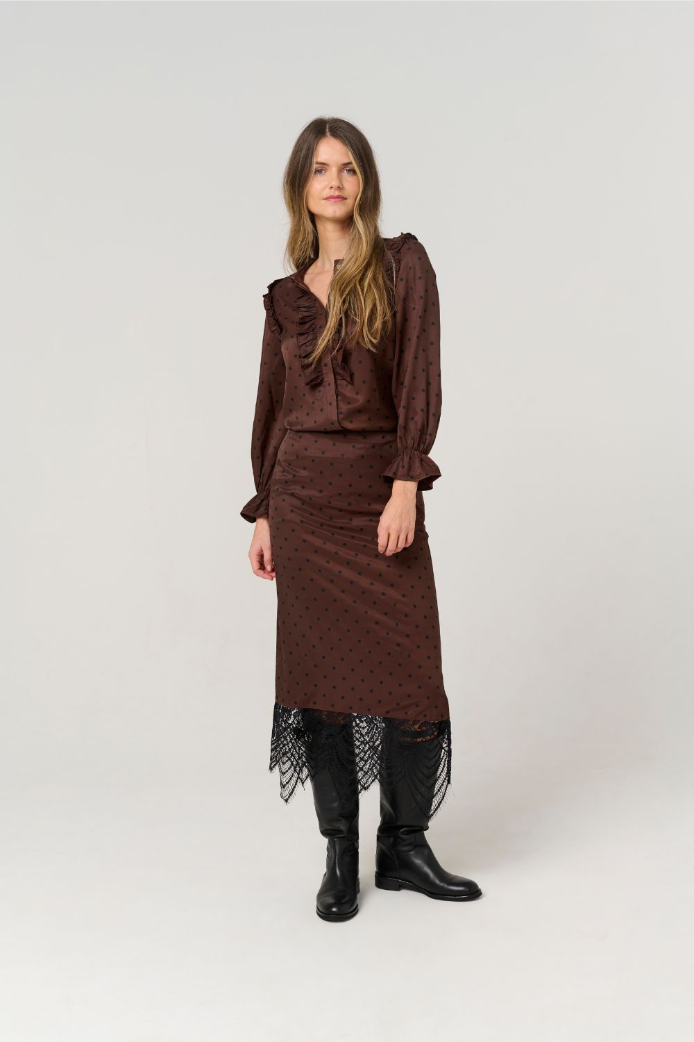 Costamani Dots Shirt Shirts Choco