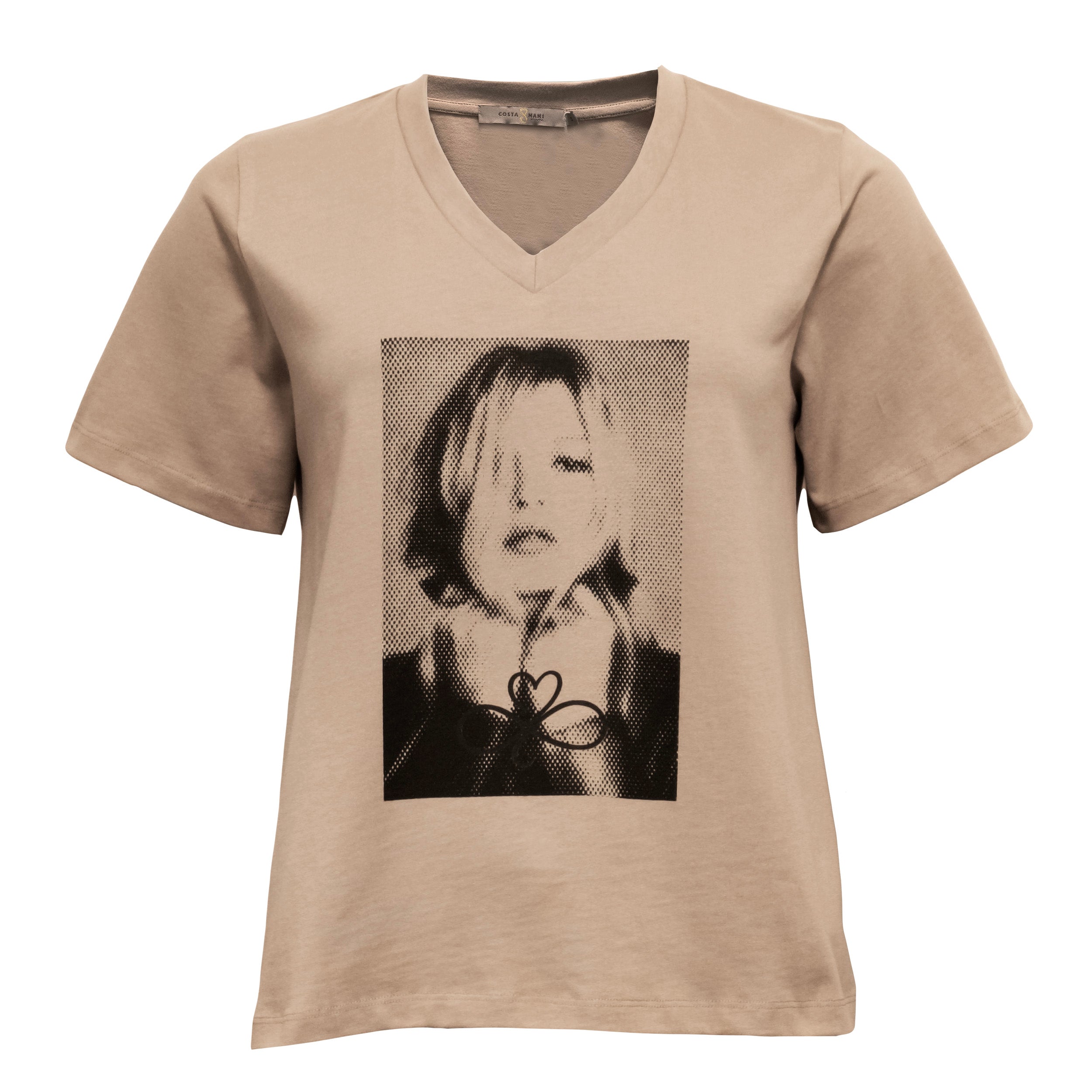 Costamani Face V Tee T-shirts Sand/Black