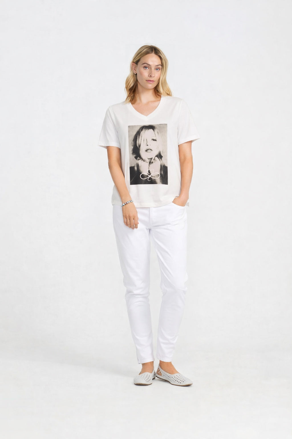 Costamani Face V Tee T-shirts White/black